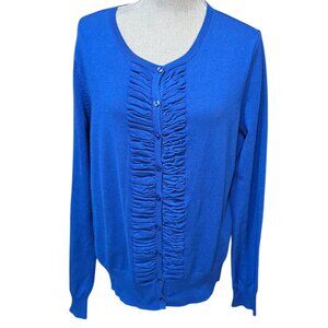 Dress Barn Women's Blue XL Cardigan Button Front Sweater Long Sleeves